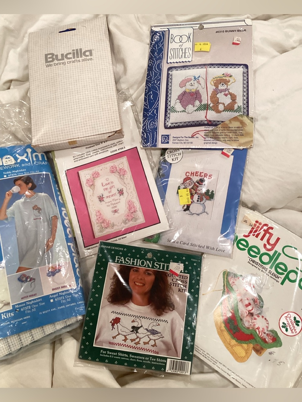 Bucilla Jiffy Needlepoint Christmas Sleigh Kit -lot of 7 all new